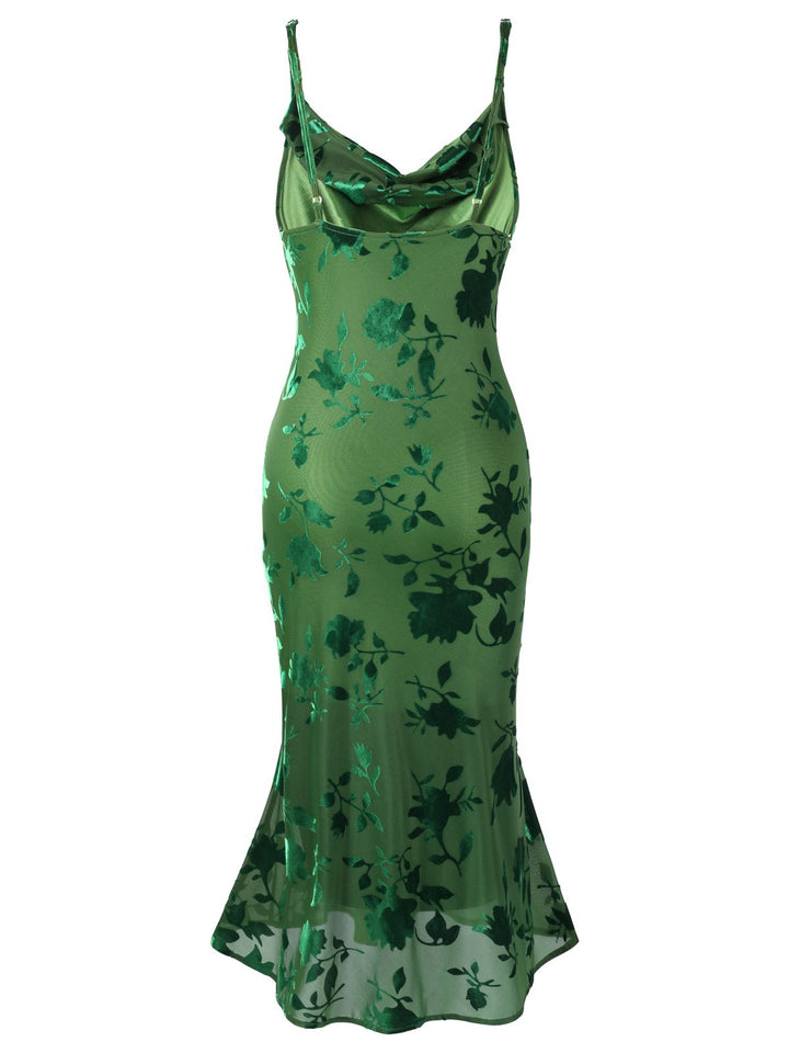 Green 1930s Floral Vintage Dress — vintage elegance for the modern woman