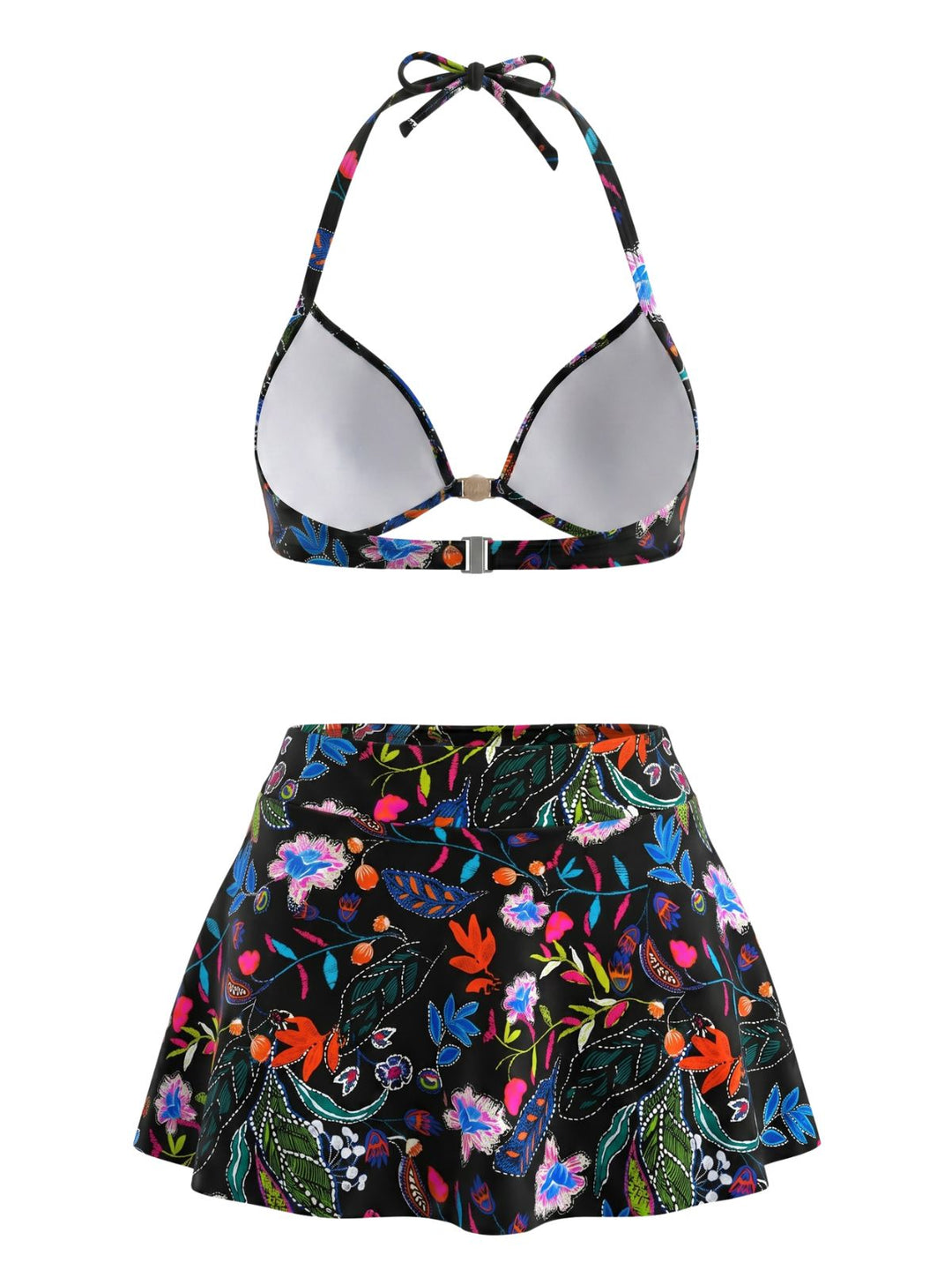 Floral Print High Waist Skirted Bikini Set, vintage skirt, retro style - perfect for women who love vintage and retro fashion