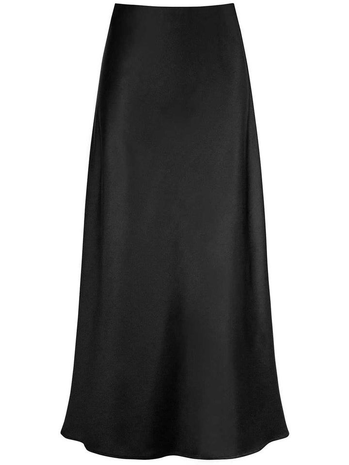 1930s High-Waist Satin Solid Mermaid Skirt: 1930s grace for the woman who dances through life