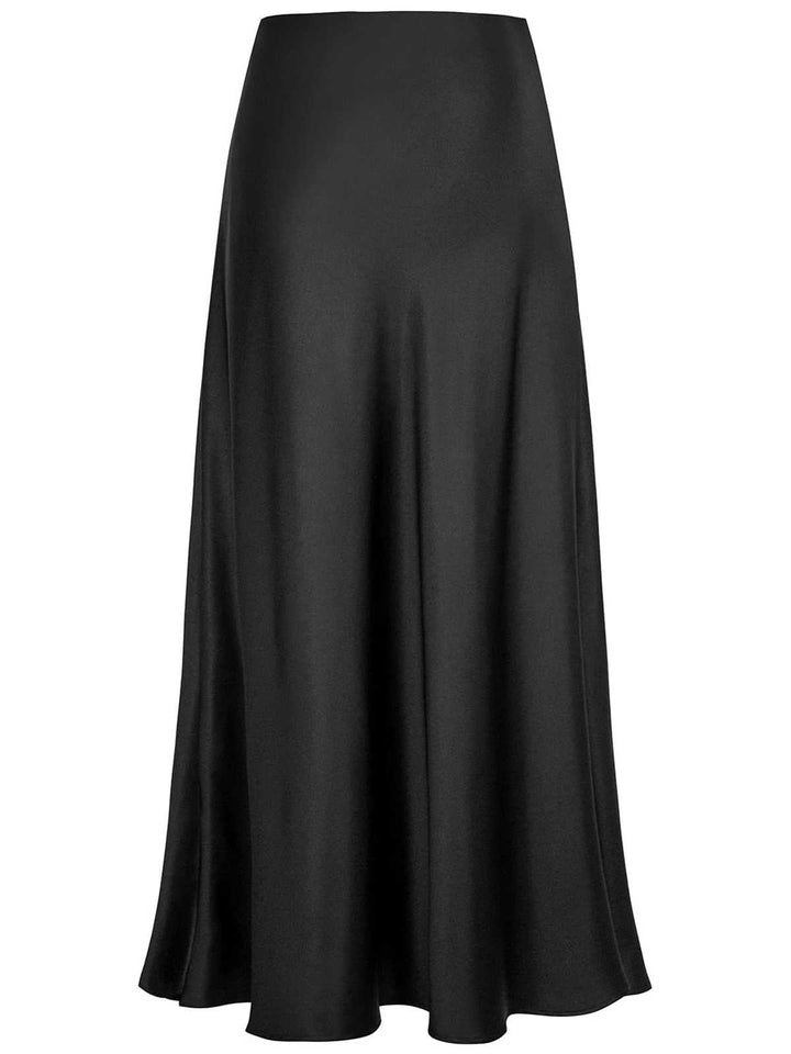 This 1930s High-Waist Satin Solid Mermaid Skirt spins 1930s stories with every step