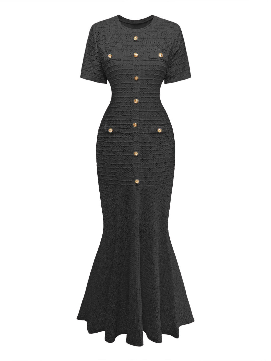 1930s Hollow Out Plaid Mermaid Dress - vintage dress, retro fashion for vintage lovers