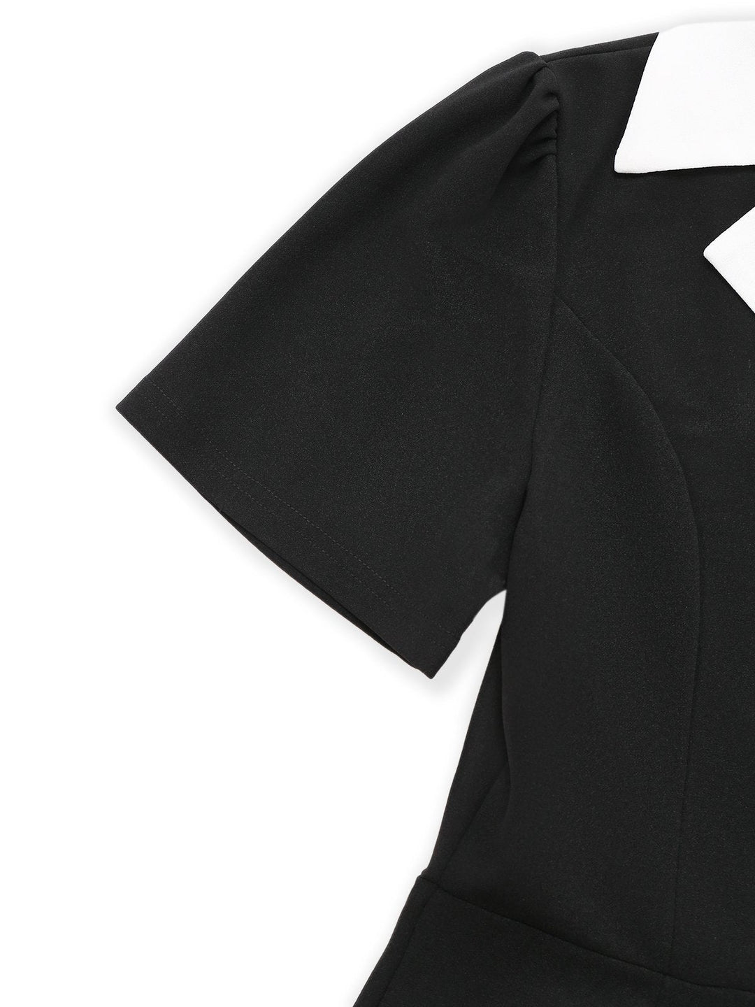 Black &amp; White 1930s Notched Collar Buttoned Jumpsuit - vintage jumpsuit, retro fashion, classic black