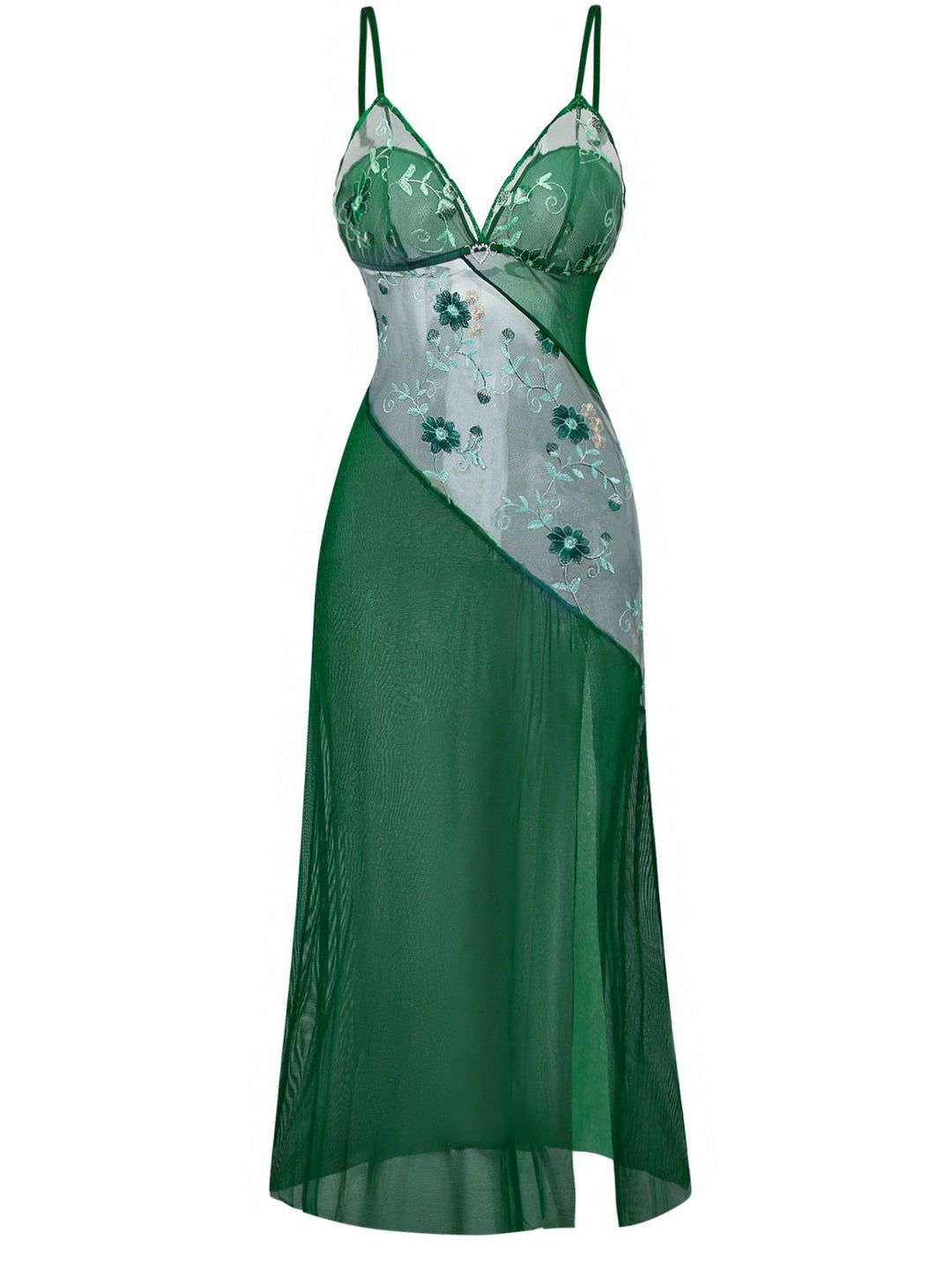 She slips into this Lace Embroidered Floral Slip Nightdress and suddenly it's a daydream