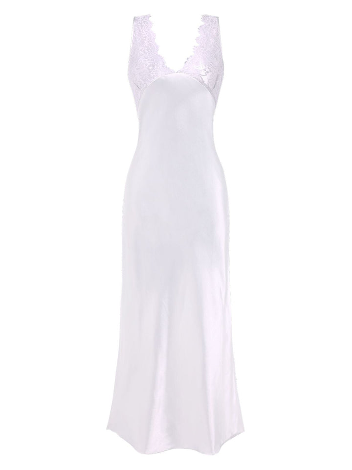 View 7: Lace Hollow Satin Patchwork V-