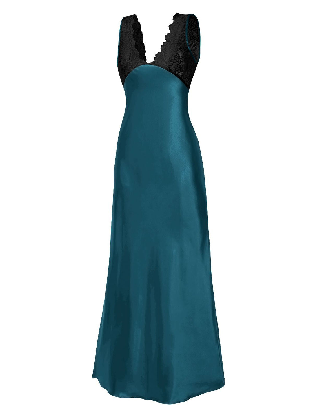 Back view: Lace Hollow Satin Patchwork