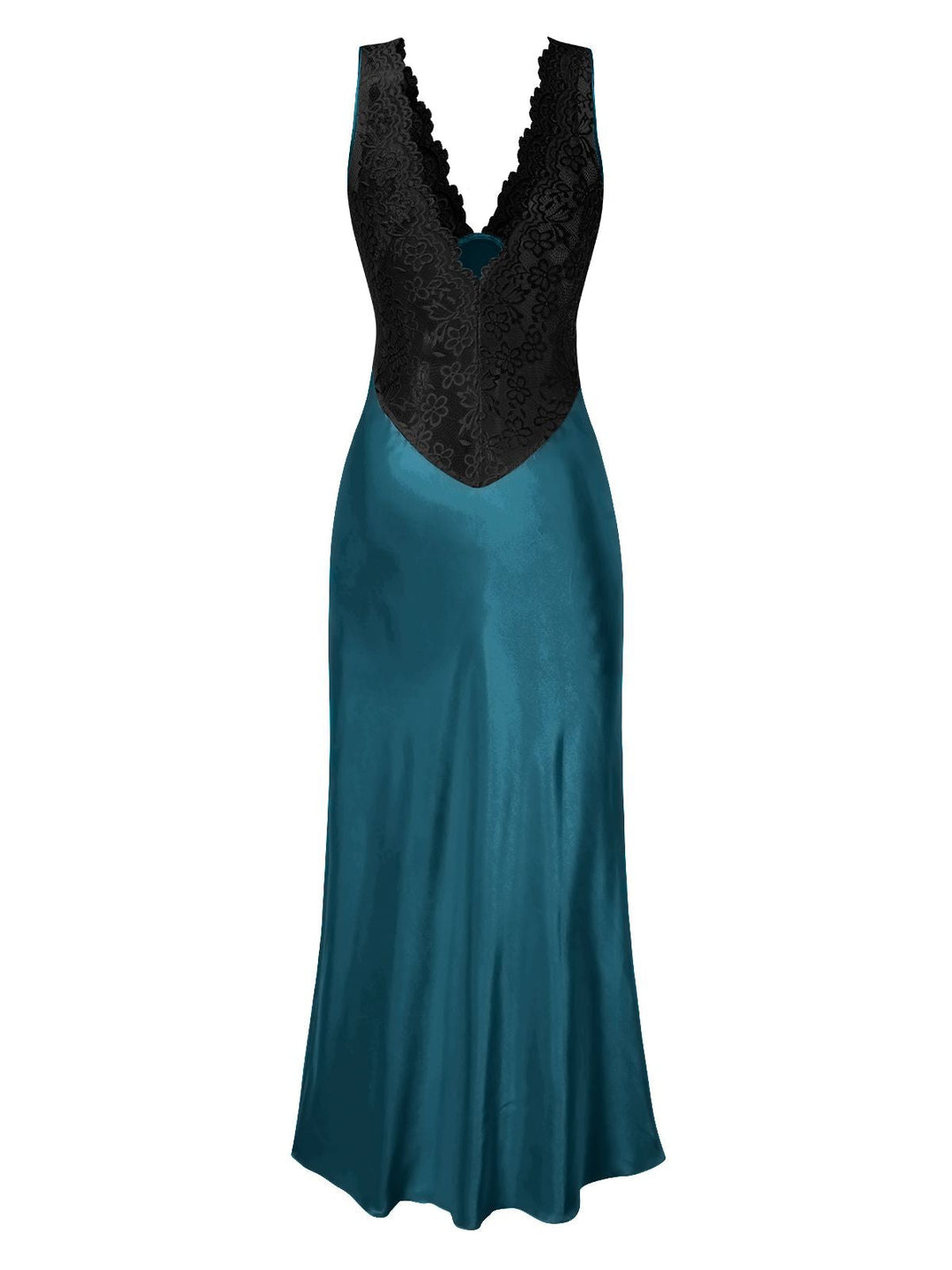 Side view: Lace Hollow Satin Patchwork