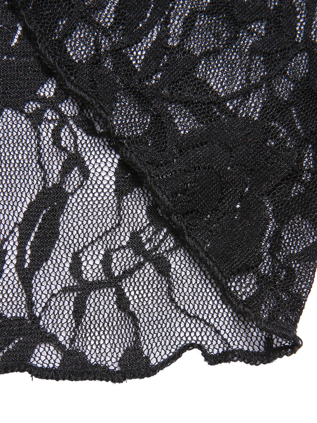 View 6: 1930s 1930s Lace Long Sleeve Fishtail Dress, perfect for retro themed parties, vintage fashion enthusiasts and special occasions