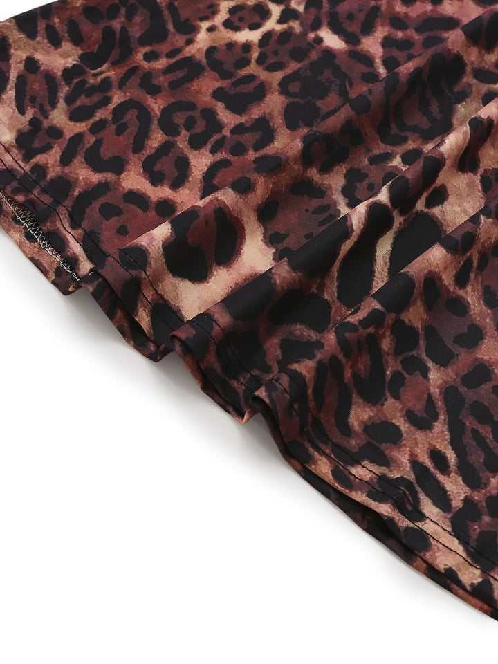 1930s Leopard Print Backless Spaghetti Strap Dress - vintage dress, retro fashion