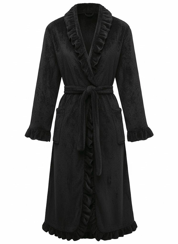 Long Sleeve Flannelette Pajama Robe - vintage fashion, retro style