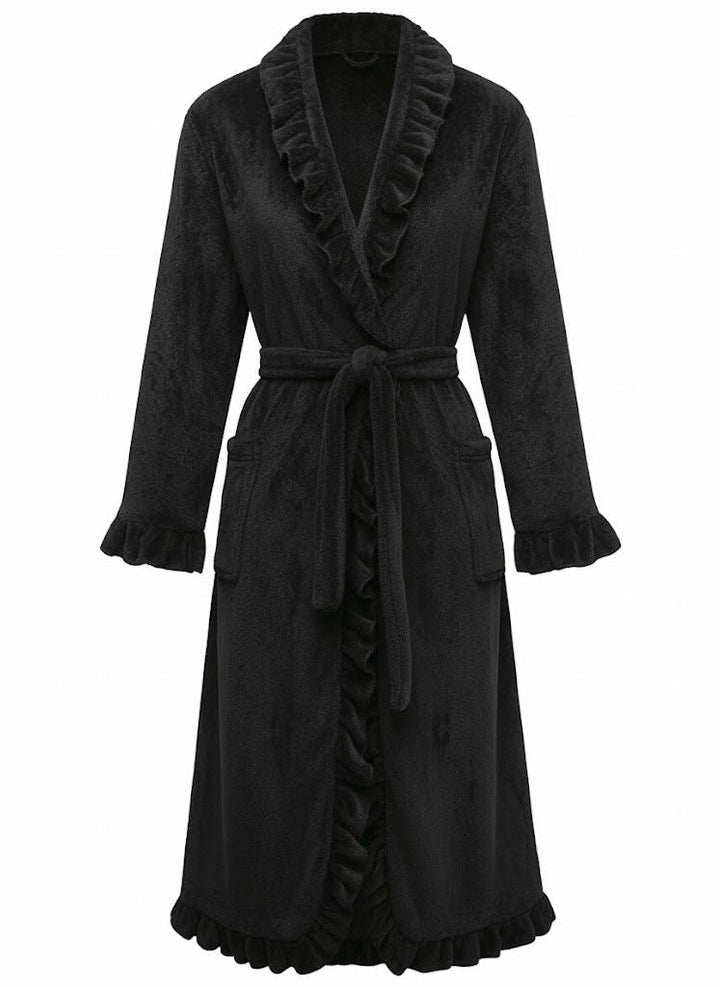 Long Sleeve Flannelette Pajama Robe - vintage fashion, retro style