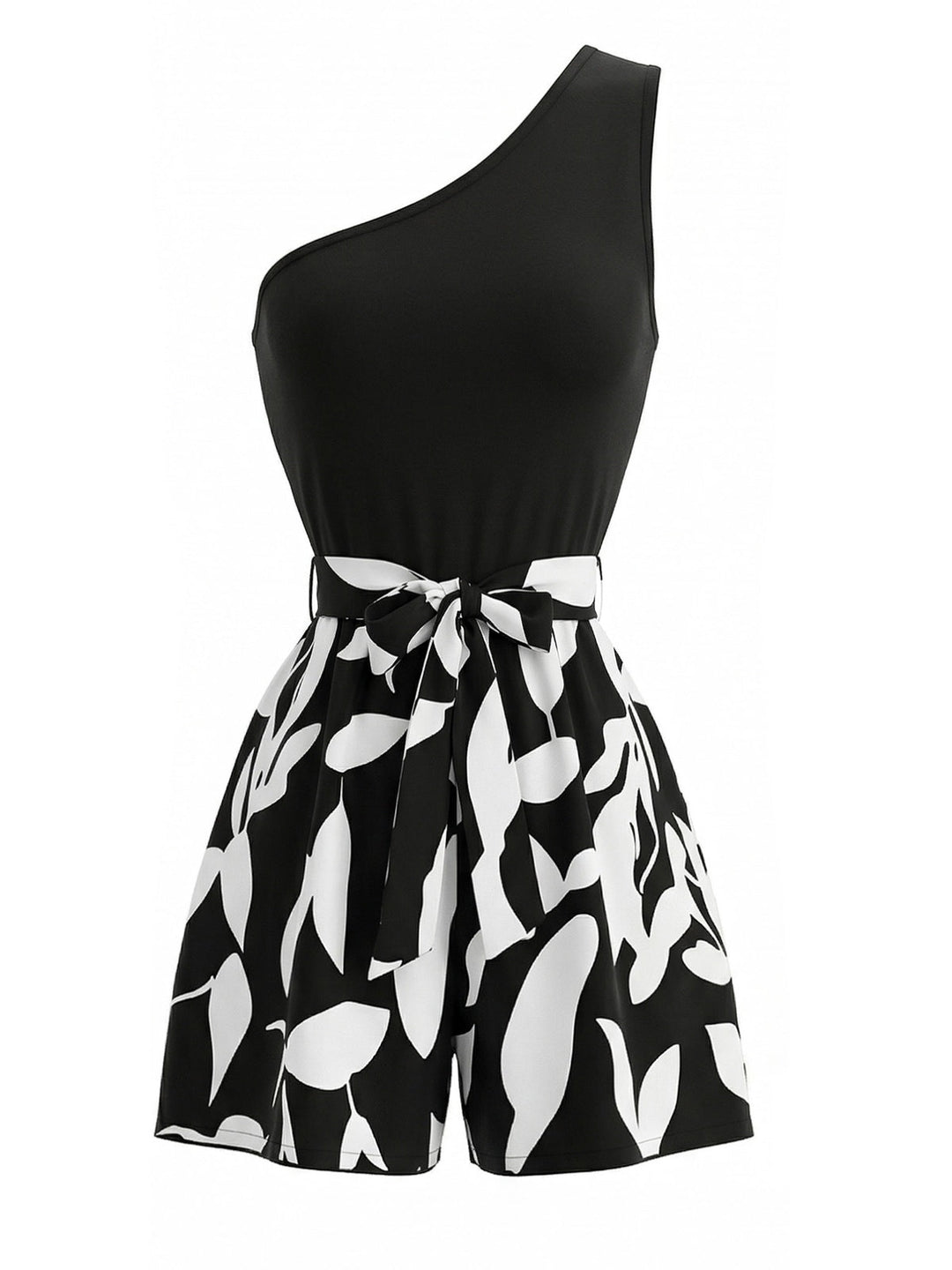1930s Off Shoulder Sleeveless Belted Romper 5