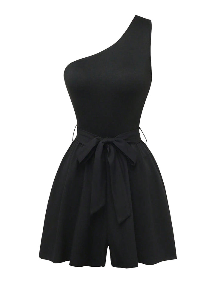 1930s Off Shoulder Sleeveless Belted Romper 6