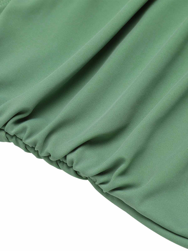 Green 1930s Peony Halter One-Piece Swimsuit — vintage elegance for the modern woman