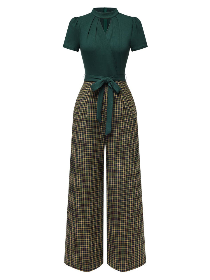 1930s Plaid Keyhole Neck Belted | 1930s | vintage romper, jumpsuit