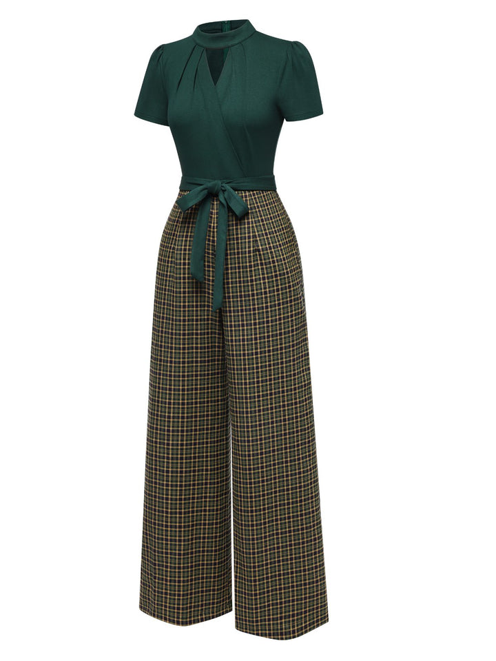 1930s Plaid Keyhole Neck Belted | 1930s | vintage romper, jumpsuit