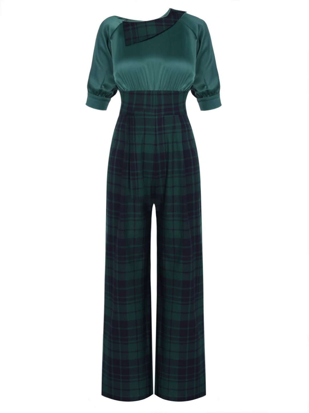 1930s Plaid Patchwork Puff Jumpsuit | 1930s | vintage romper, retro jumpsuit