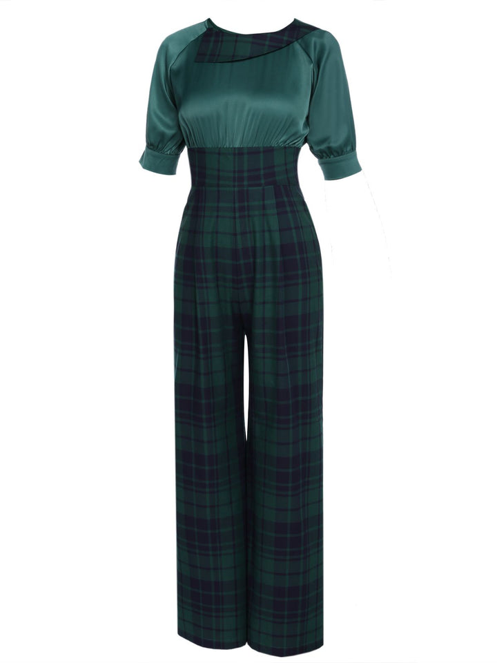 1930s Plaid Patchwork Puff Jumpsuit | 1930s | vintage romper, retro jumpsuit