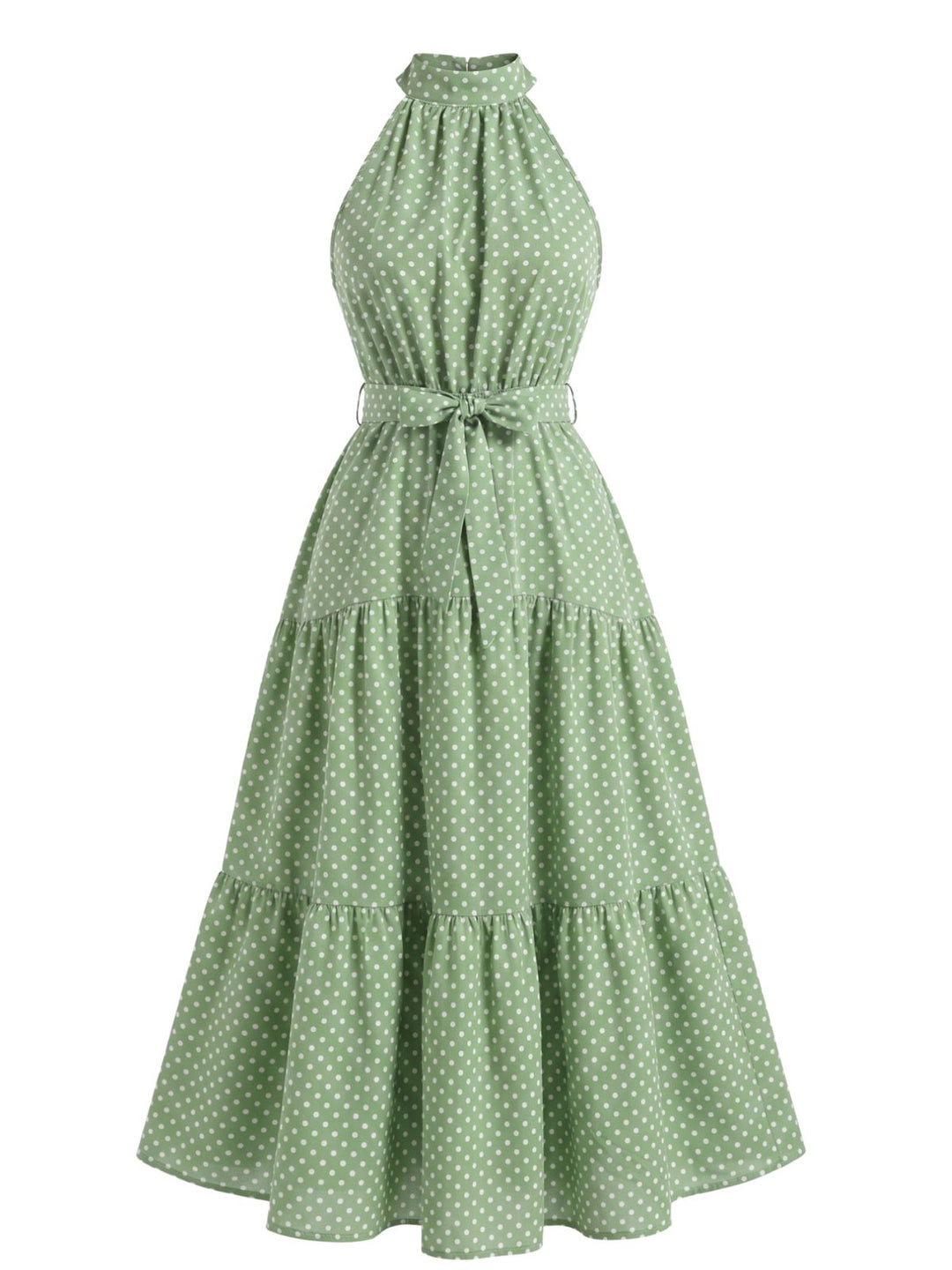 1930s Vintage Polka Dot Floral Dress