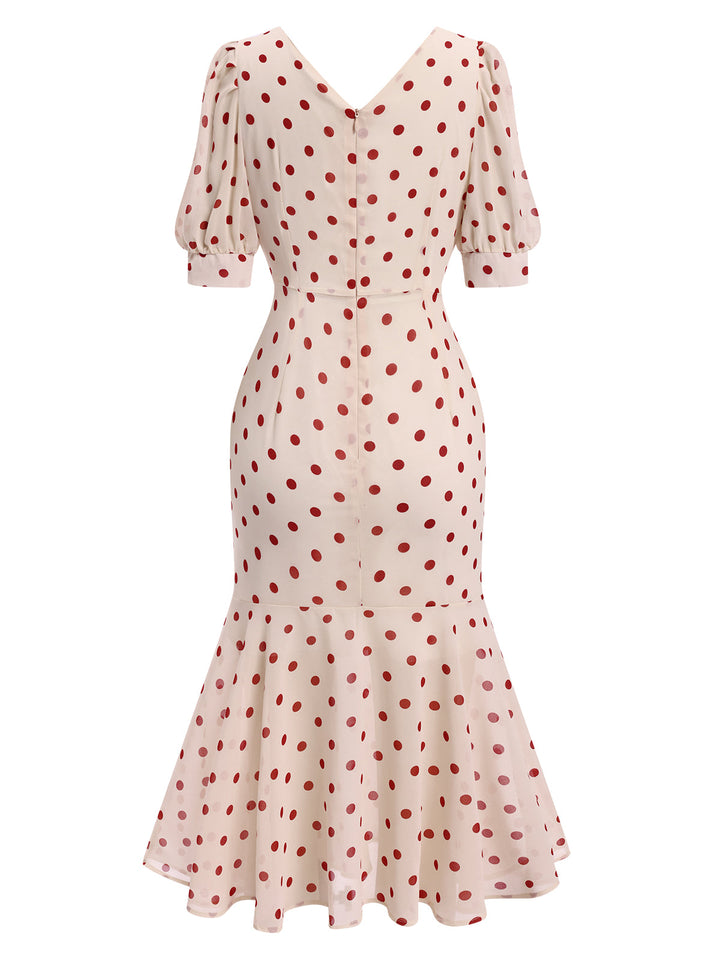 1930s Polka Dot Mermaid Dress | 1930s | vintage dress, retro fashion