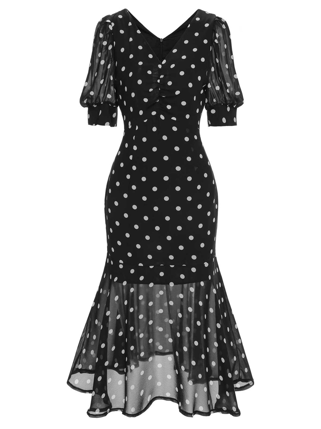 She slips into this 1930s Polka Dot Mermaid Dress and suddenly it&
