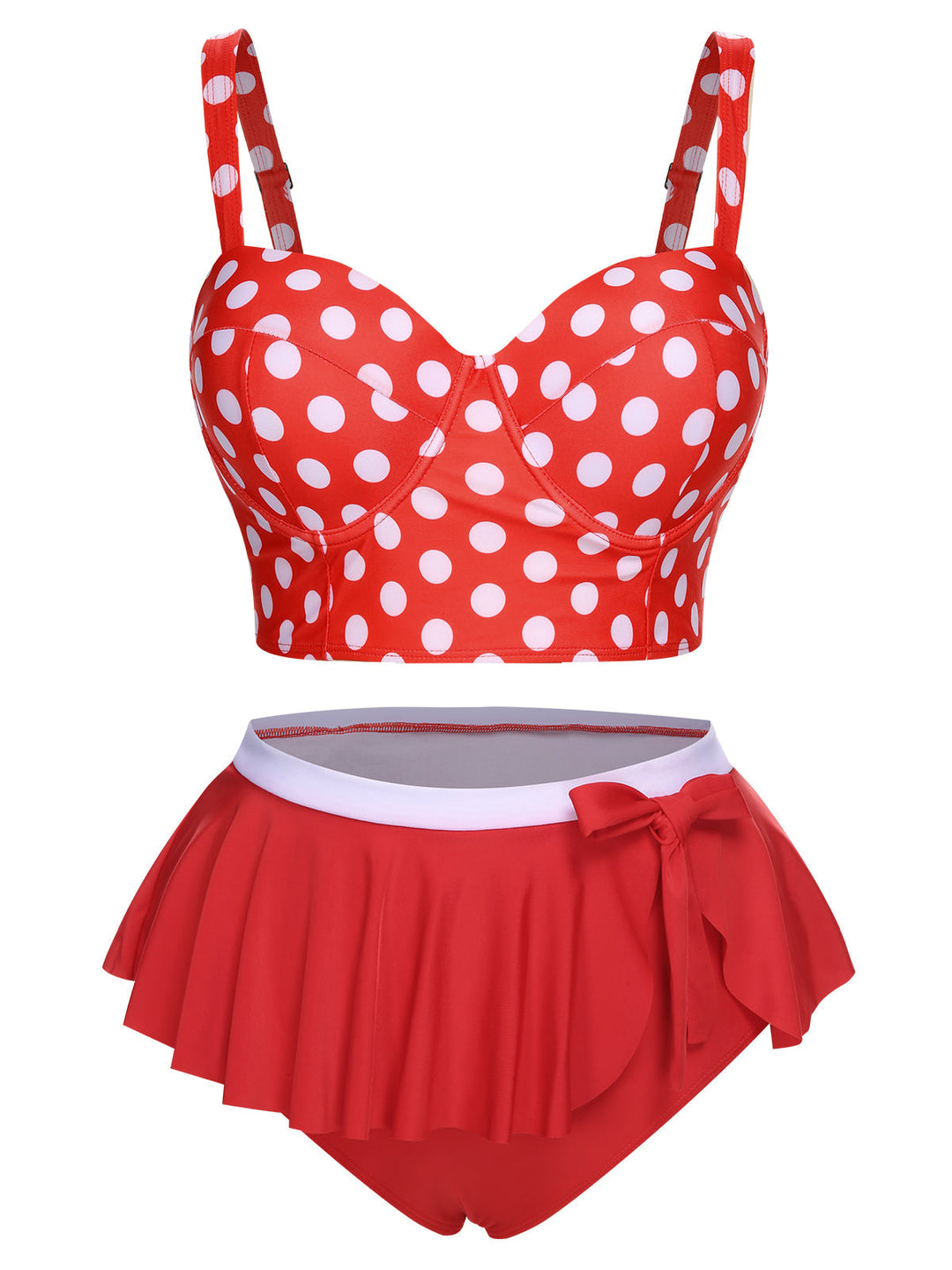 1930s Polka Dot Suspender Swimsuit Set: 1930s Riviera elegance, reimagined for her