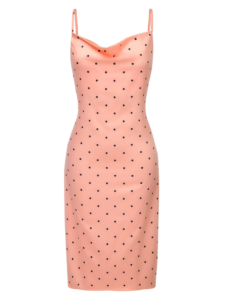 Polka Dots Spaghetti Straps Satin Nightgown, vintage fashion, retro style - perfect for women who love vintage and retro fashion