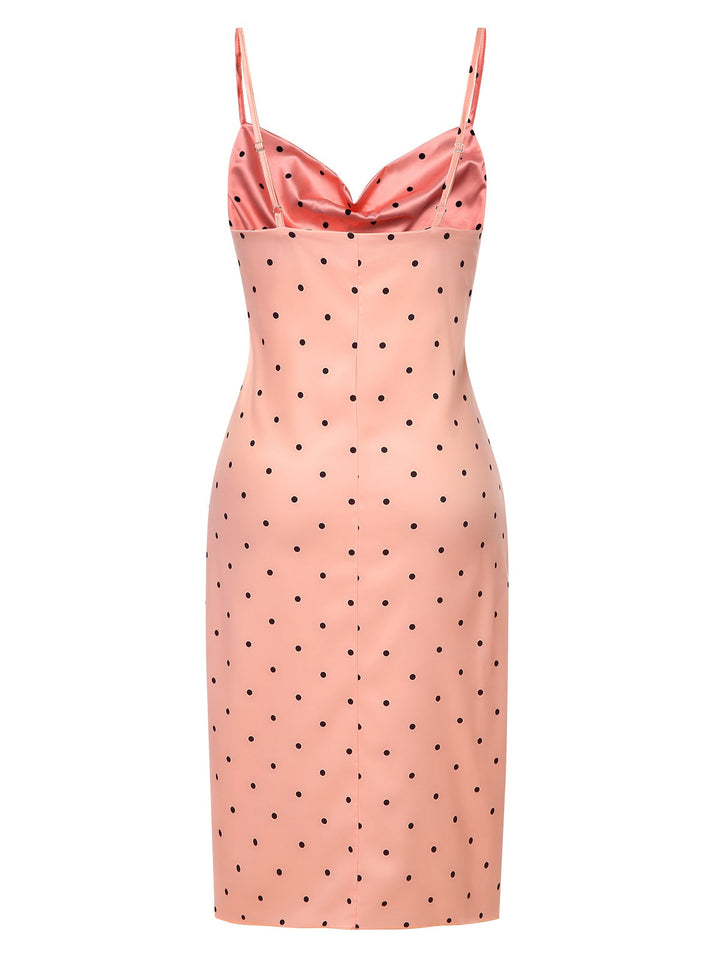 Polka Dots Spaghetti Straps Satin Nightgown, vintage fashion, retro style - perfect for women who love vintage and retro fashion