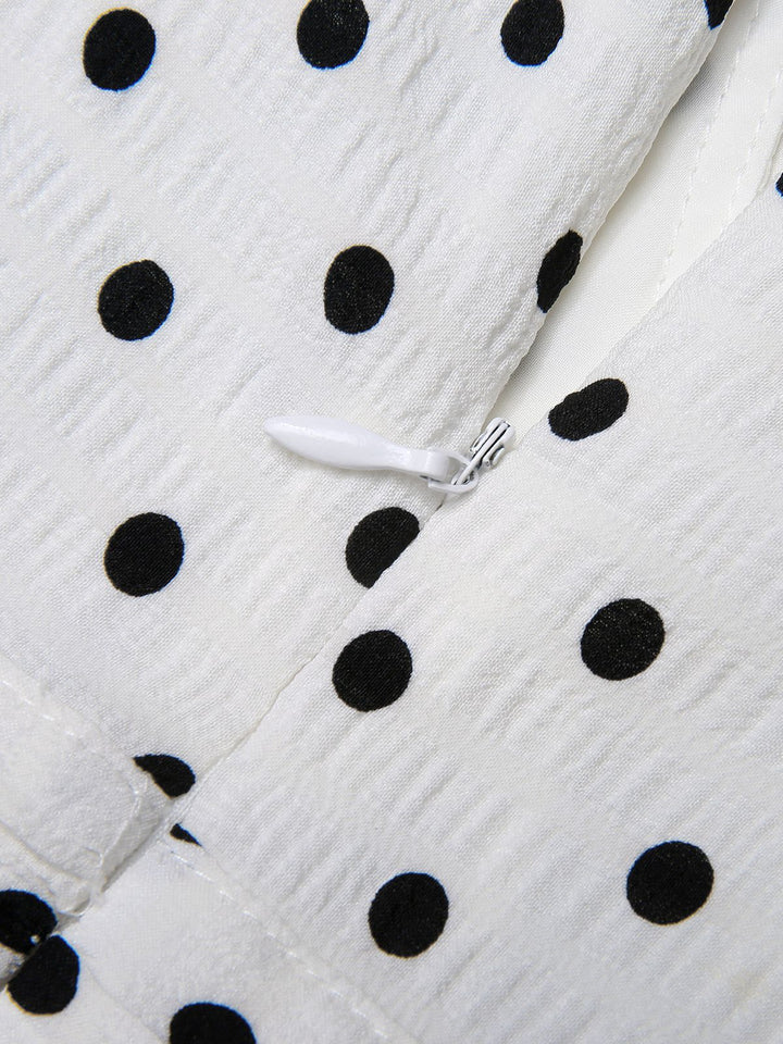 Blue &amp; White 1930s Polka Dots Tie Neck Jumpsuit, vintage romper, jumpsuit - perfect for women who love vintage and fashion