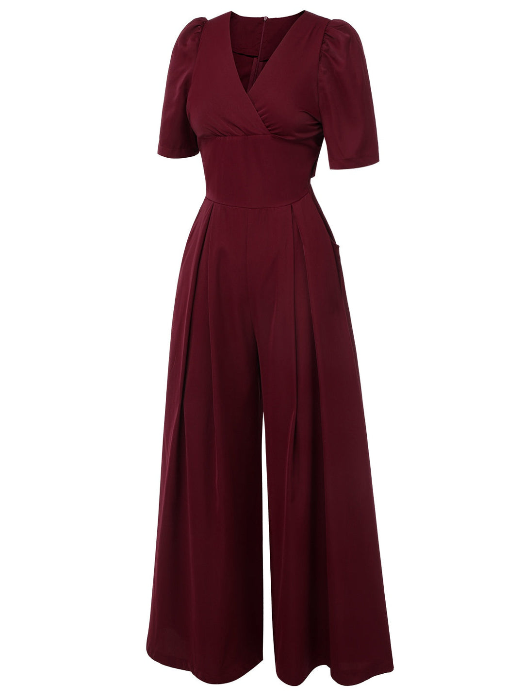 1930s Puff Short Sleeve Wide Leg Jumpsuit — 1930s vintage charm for her modern wardrobe