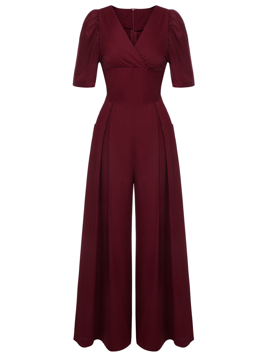 1930s Puff Short Sleeve Wide Leg Jumpsuit — 1930s style that transcends decades
