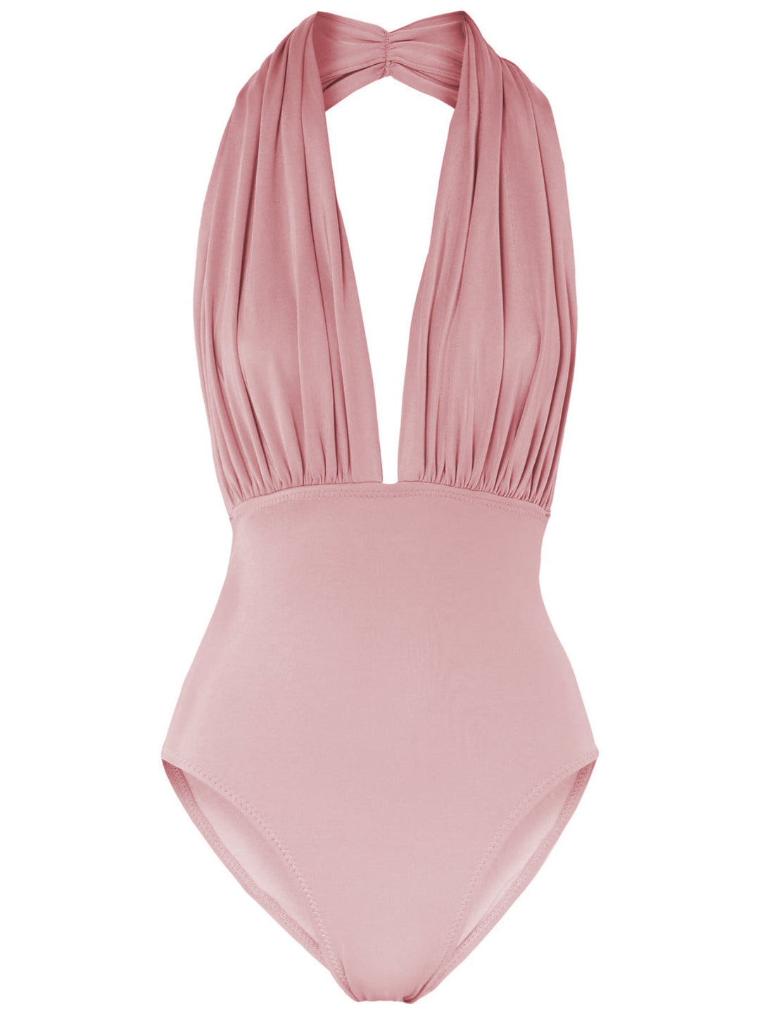 1930s Retro Halter Solid One-piece Swimsuit — vintage elegance for the modern woman