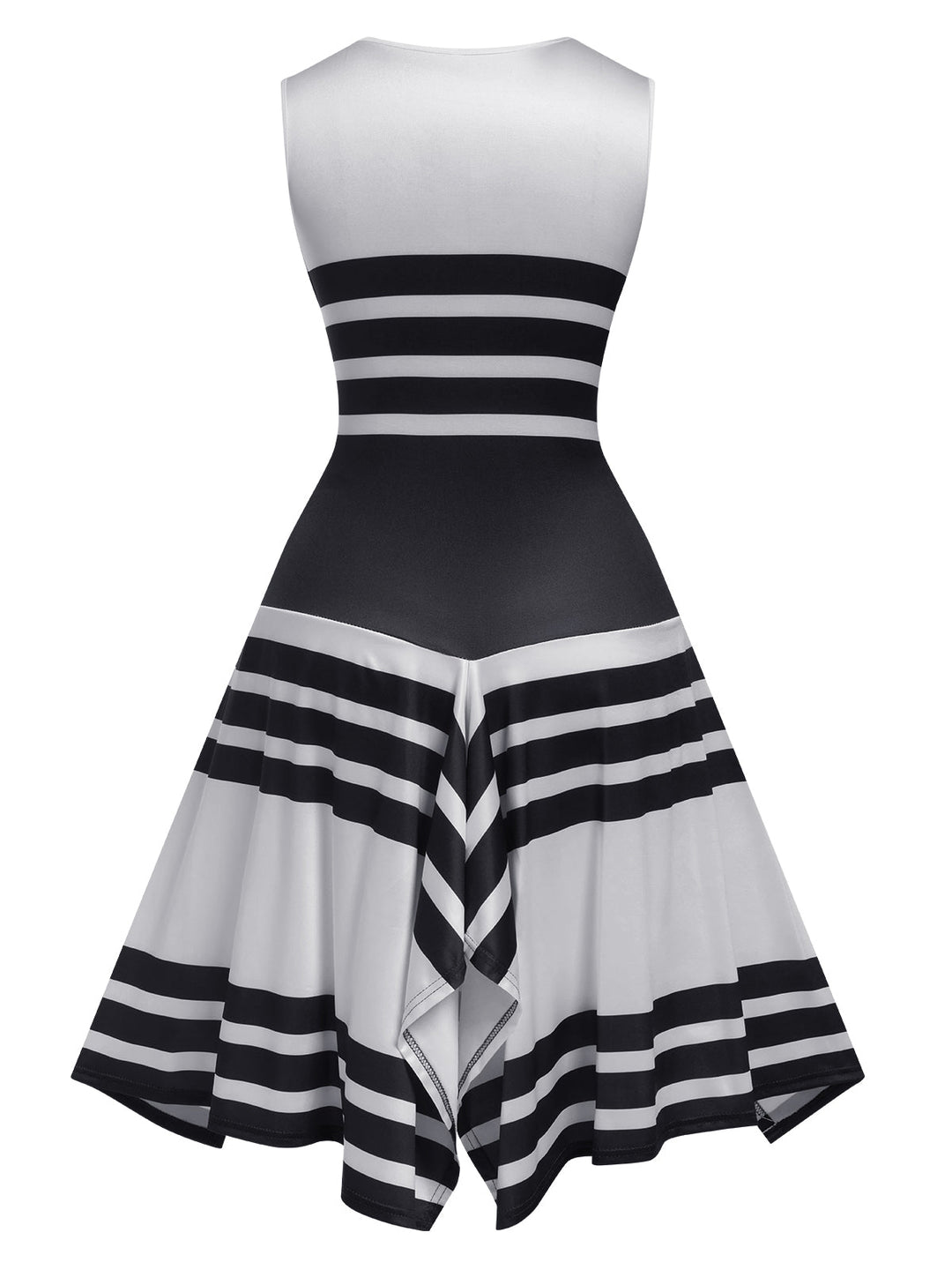 1930s Round Neck Sleeveless Striped Dress, vintage dress, retro fashion - perfect for women who love vintage and retro fashion