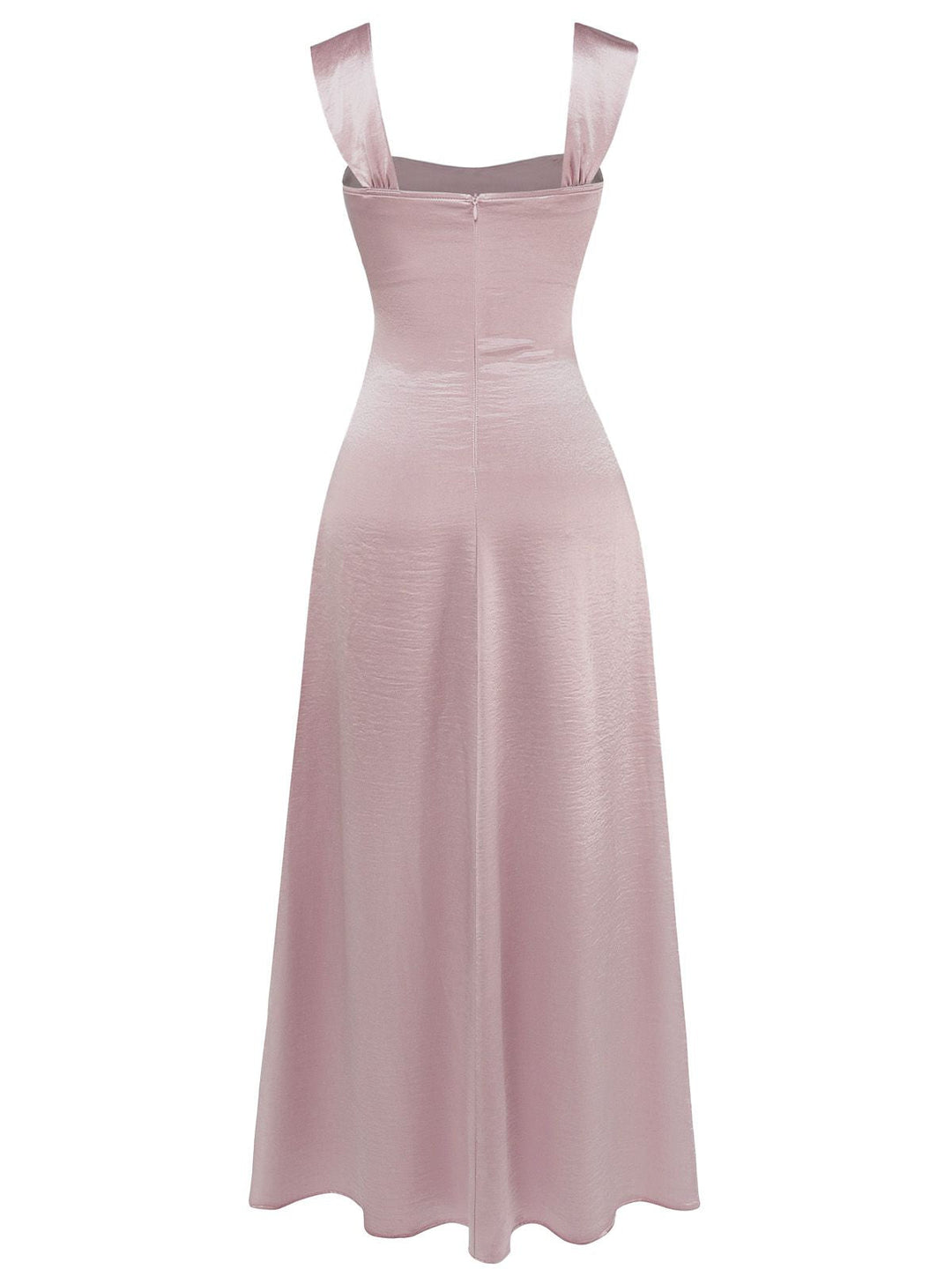 1930s Satin Rhinestone Wide-Strap Maxi Dress - vintage dress, retro fashion