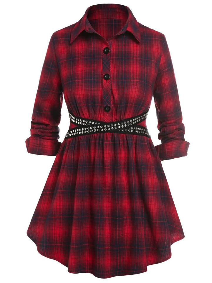 1930s Scottish Plaid Lapel Belt Blouse: timeless style reimagined