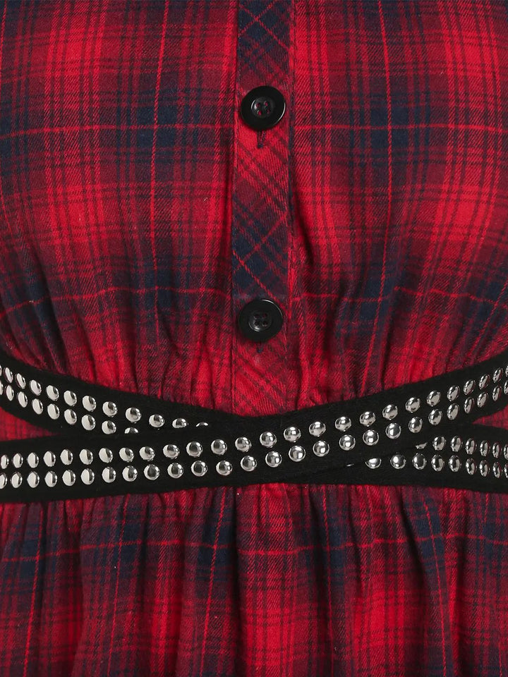1930s Scottish Plaid Lapel Belt Blouse — vintage elegance for the modern woman