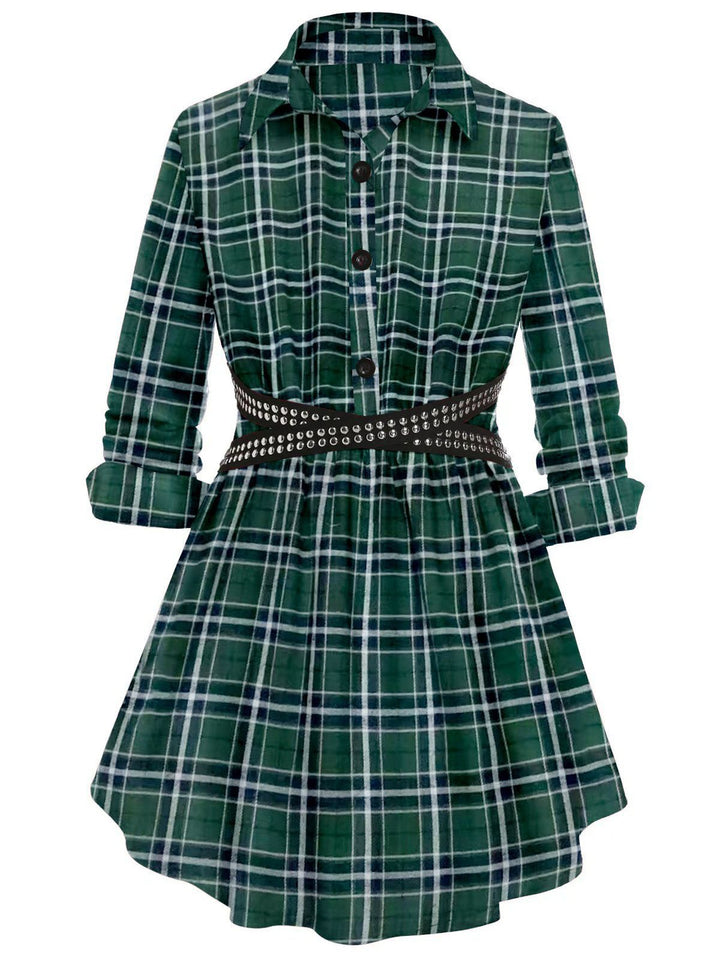 1930s Scottish Plaid Lapel Belt Blouse: timeless style reimagined