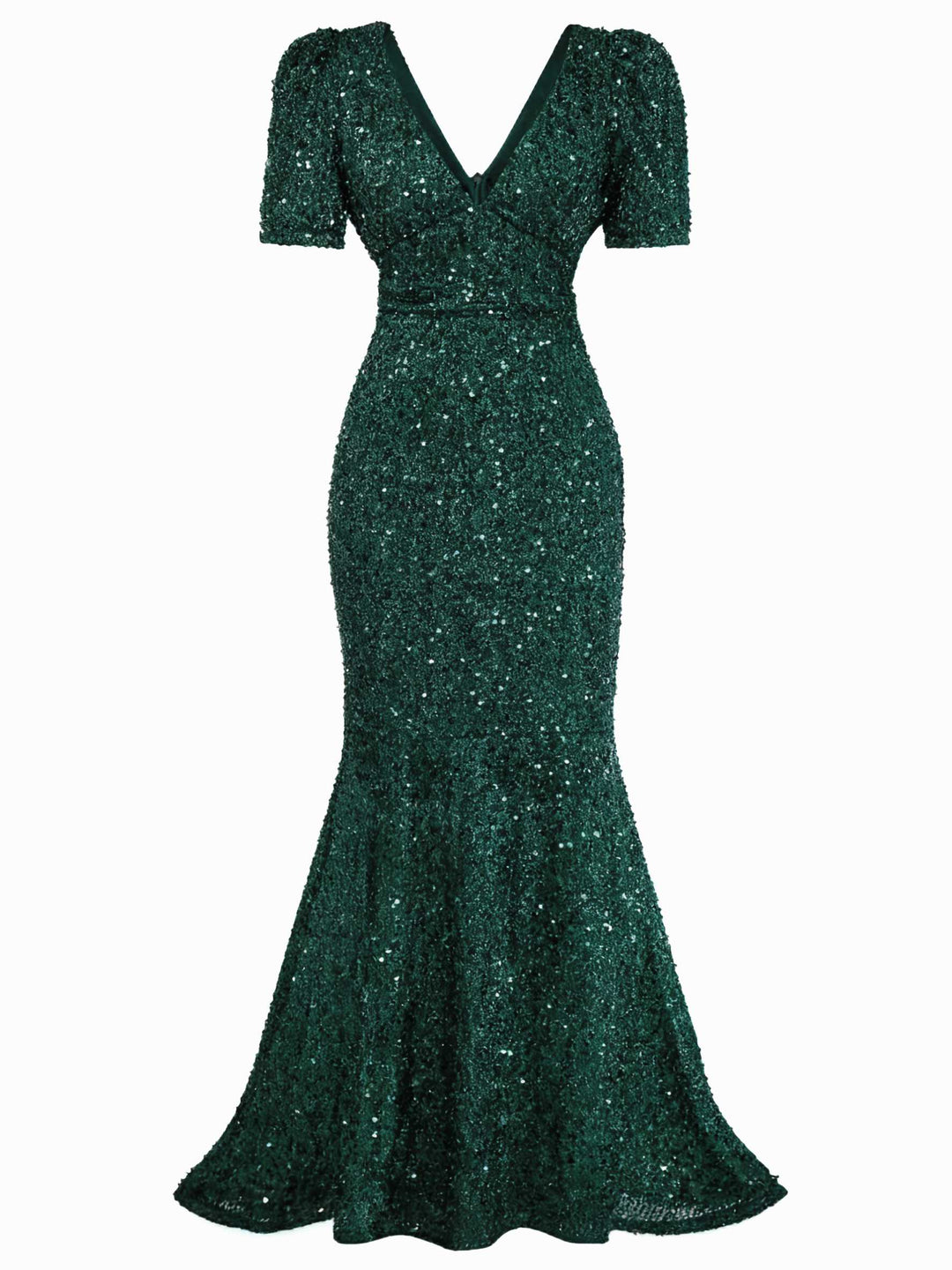 1930s Sequin Bow Maxi Mermaid Dress - vintage dress, retro fashion