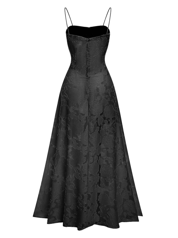 View 7: 1930s 1930s Sexy Sheer Floral Maxi Dress,