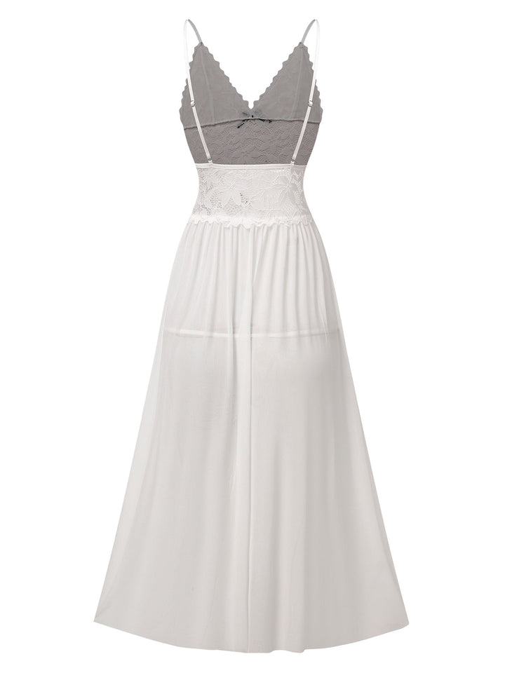 Sheer Lace Spaghetti Straps Nightgown, vintage fashion, retro style - perfect for women who love vintage and retro fashion
