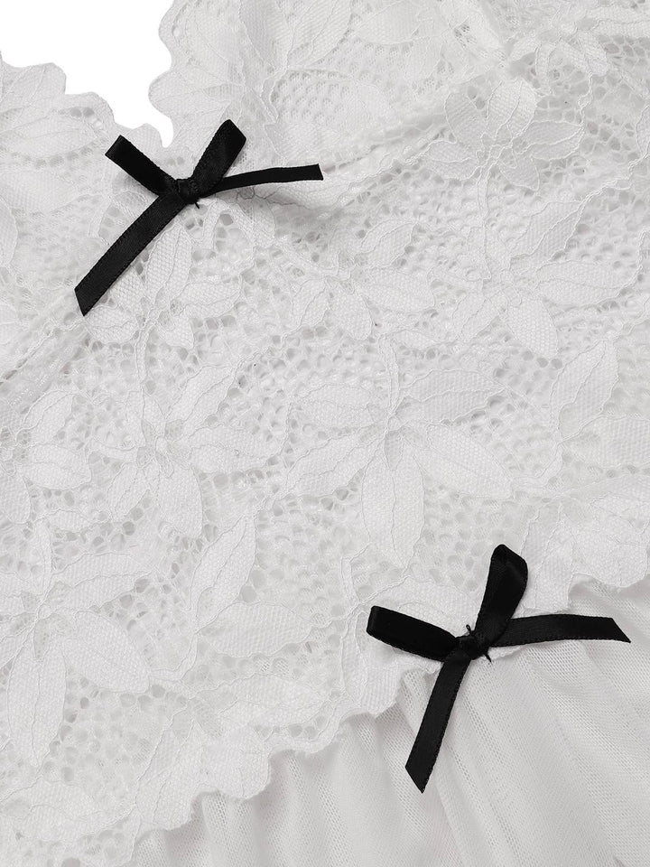 Sheer Lace Spaghetti Straps Nightgown, vintage fashion, retro style - perfect for women who love vintage and retro fashion