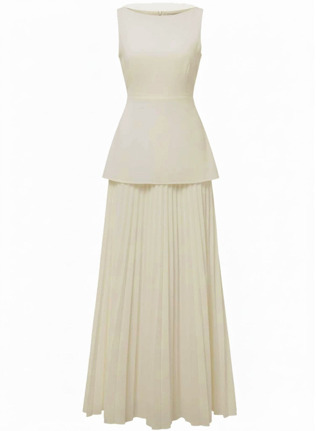 2PCS 1930s Sleeveless Boat Neck Knit Top &amp; Pleated Maxi Skirt - vintage skirt, retro style