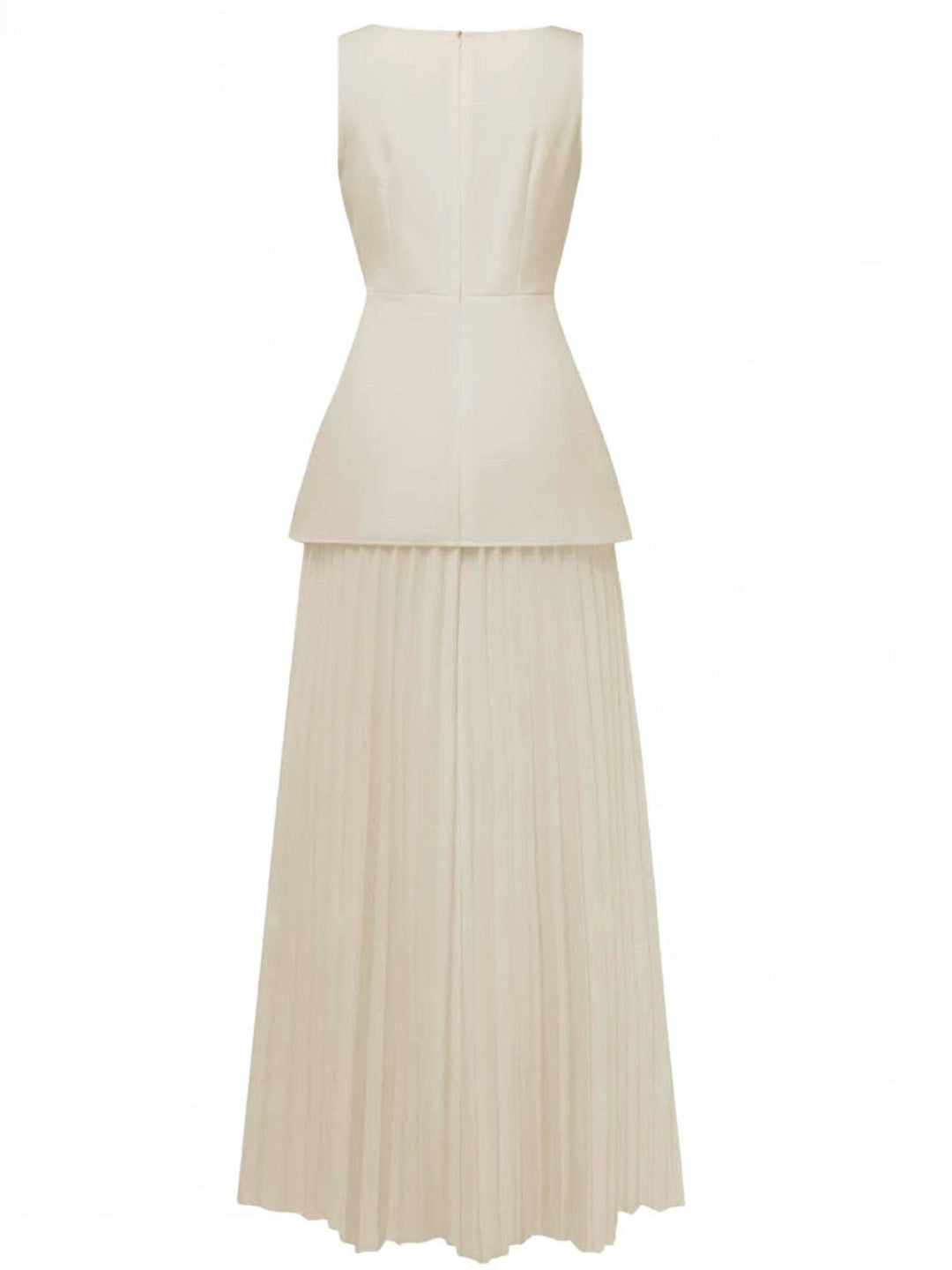 2PCS 1930s Sleeveless Boat Neck Knit Top &amp; Pleated Maxi Skirt - vintage skirt, retro style