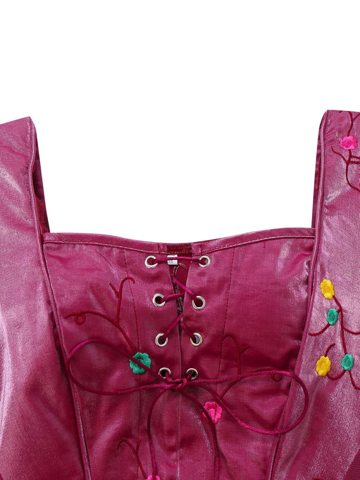 Purple 2PCS 1930s Hocus Pocus Lace Floral Top &amp; Skirt - vintage skirt, retro style