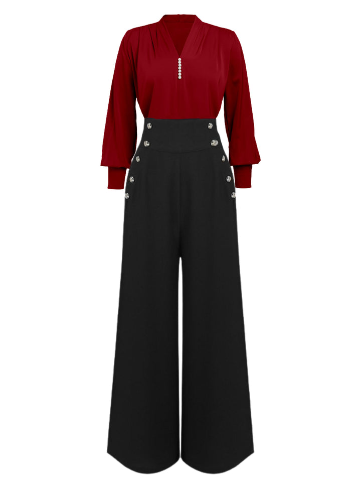 1930s Solid Blouse &amp; Suspender Pants: timeless style reimagined
