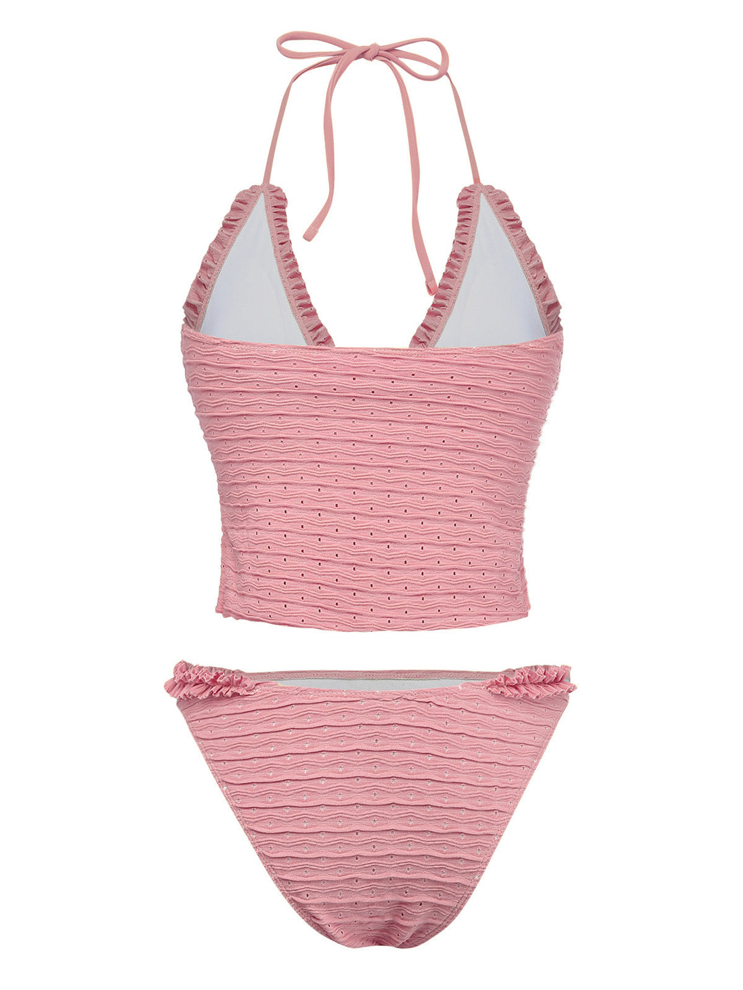 Solid-Cut-Out-Shirred-Bikini-Set, vintage, retro, swimwear