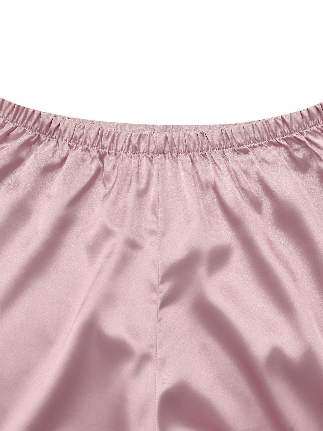Solid Feather Trim Satin Pajama Set - vintage fashion, retro style
