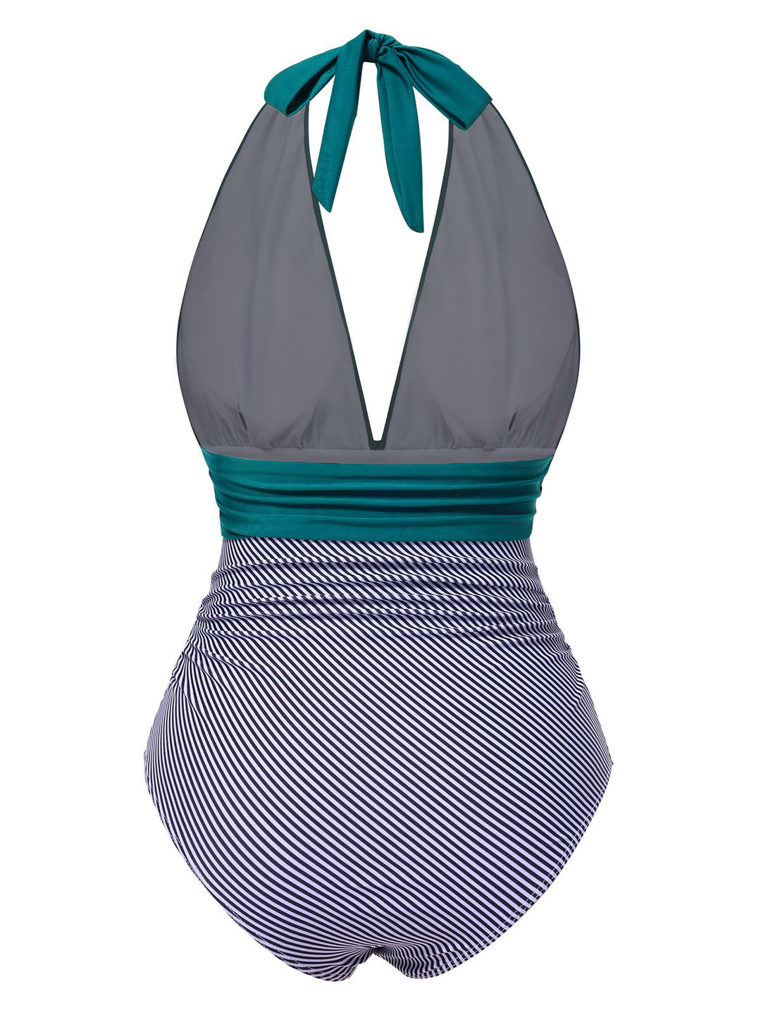 Solid Halter Patchwork OnePiece|| vintage swimsuit, retro beachwear