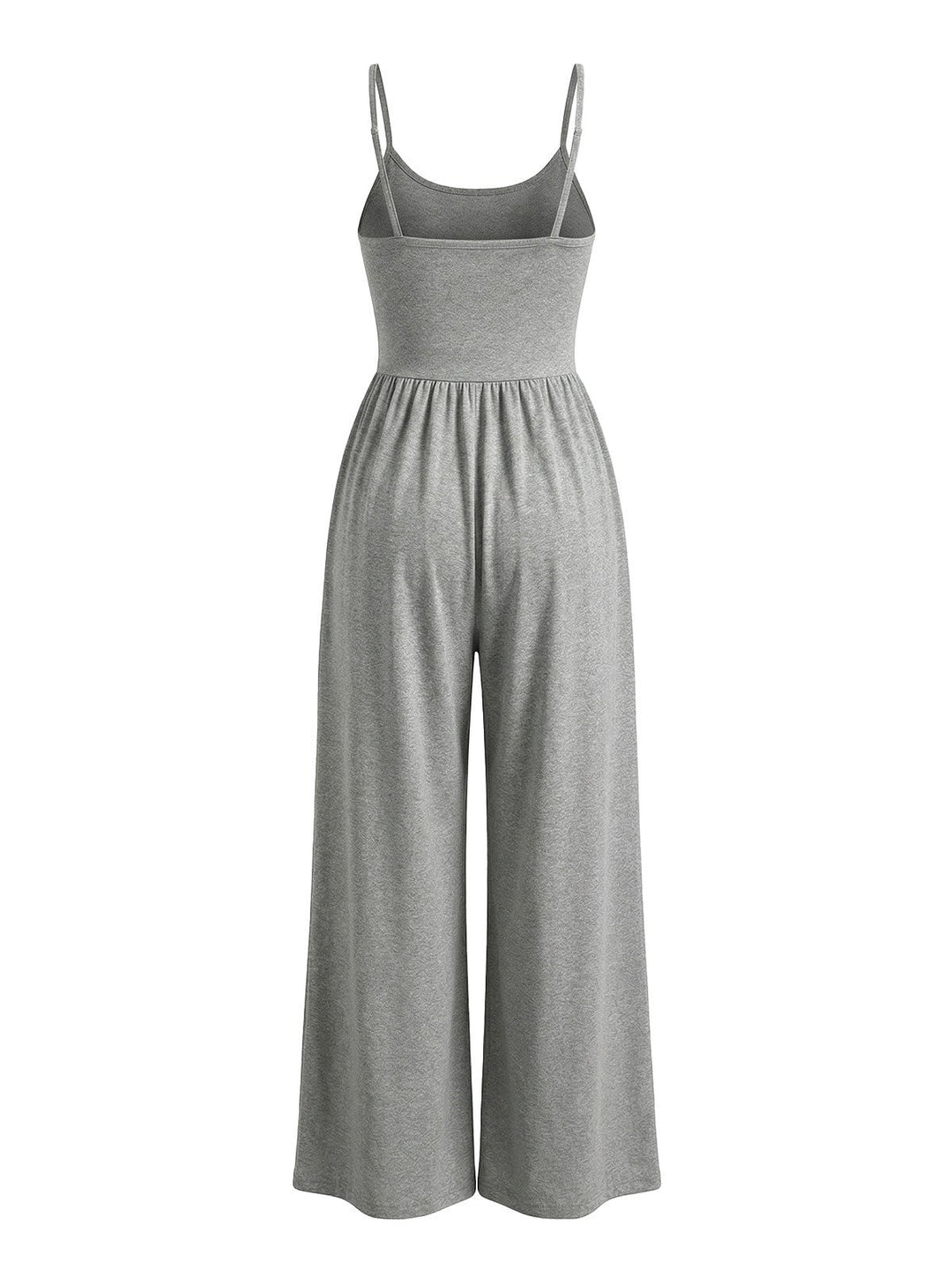 1930s Solid Knitted Spaghetti Straps Wide-Leg Jumpsuit: beautiful vintage romper, retro jumpsuit, playful style with timeless appeal