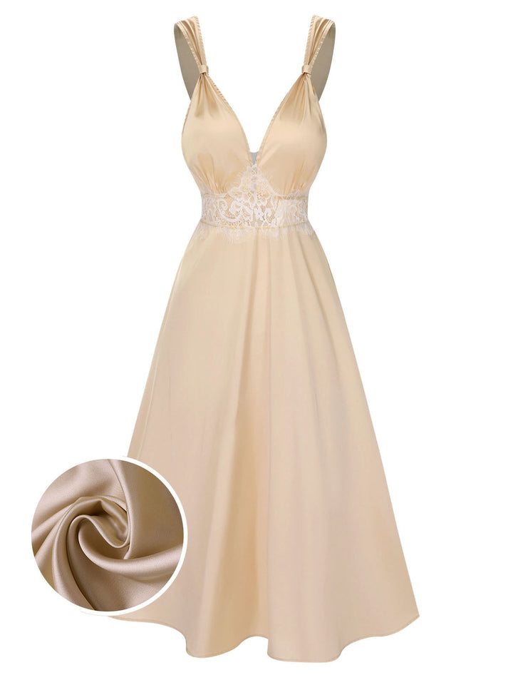 Solid Lace Satin Nightgown | | vintage dress, retro fashion