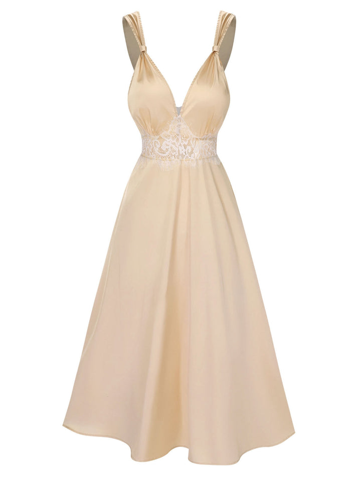 Solid Lace Satin Nightgown | | vintage dress, retro fashion